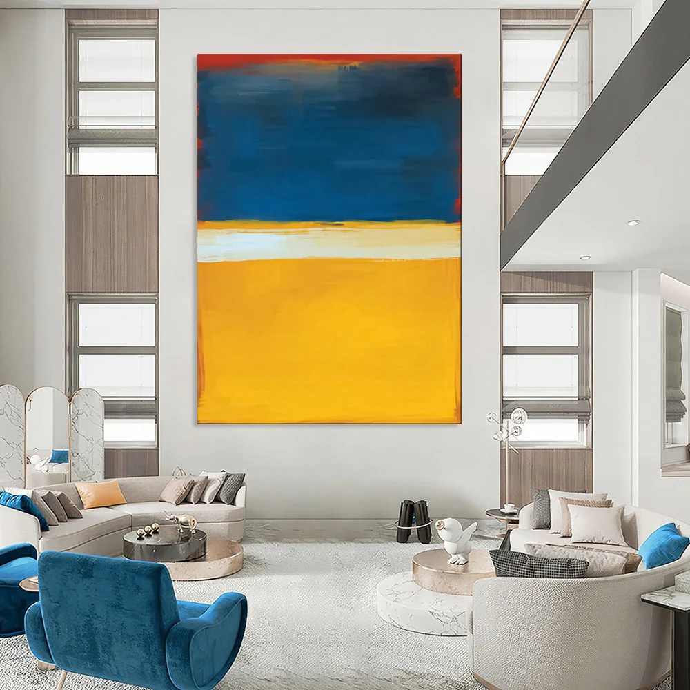 Blue Original Bold Abstract Wall Art 4Q3N2